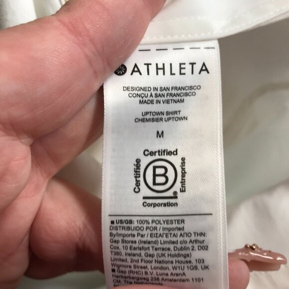 Athleta White Button-Up Shirt - Picture 7 of 8